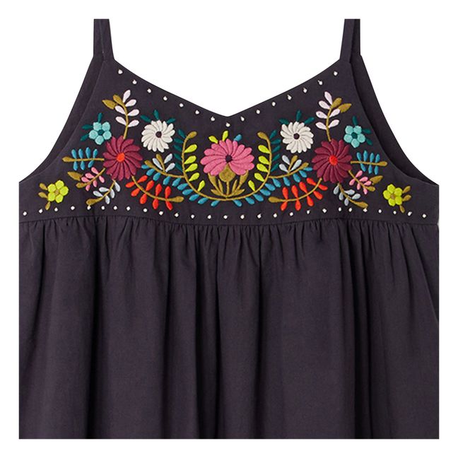 Anya Embroidered Dress | Navy