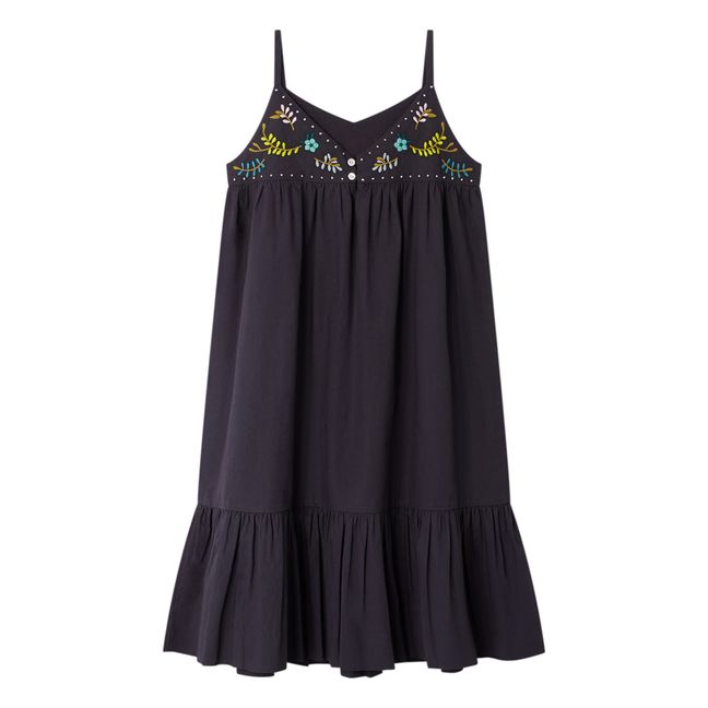 Anya Embroidered Dress | Navy
