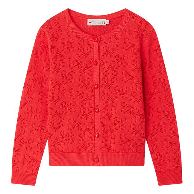 Cherry Openwork Cardigan | Rosso
