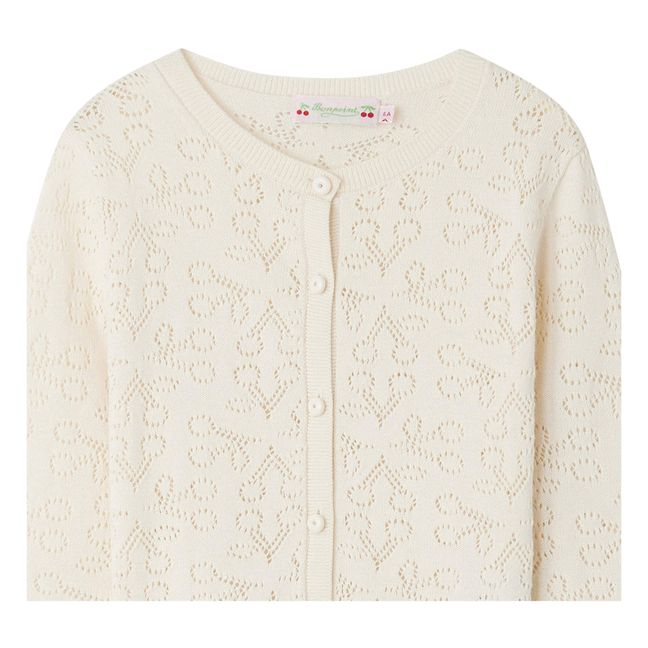 Cardigan Ajouré Cerises Cherry | Ecru
