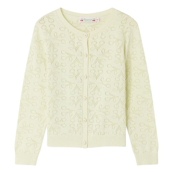 Cherry Openwork Cardigan | Amarillo palo- Imagen del producto n°0