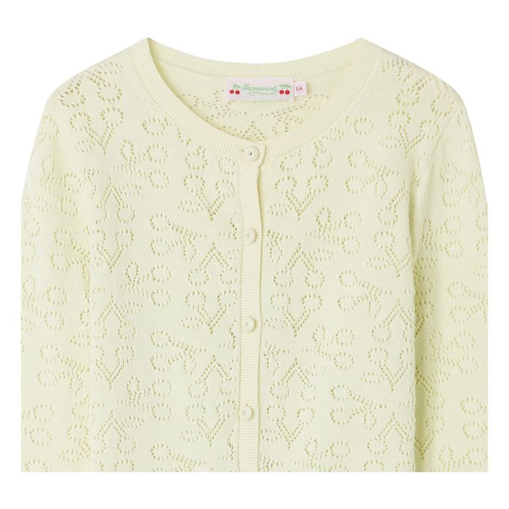 Cherry Openwork Cardigan | Amarillo palo- Imagen del producto n°1