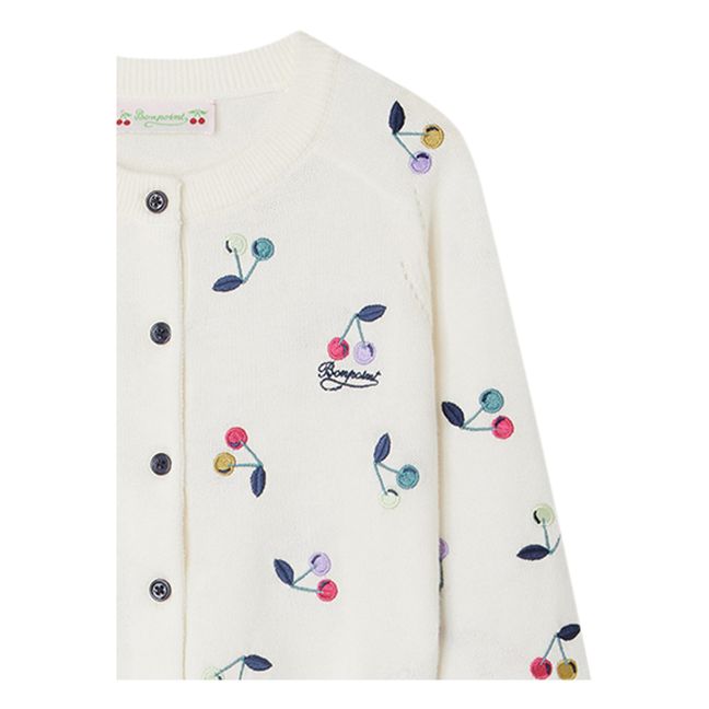 Aizoon Embroidered Cherry Cardigan | Ecru