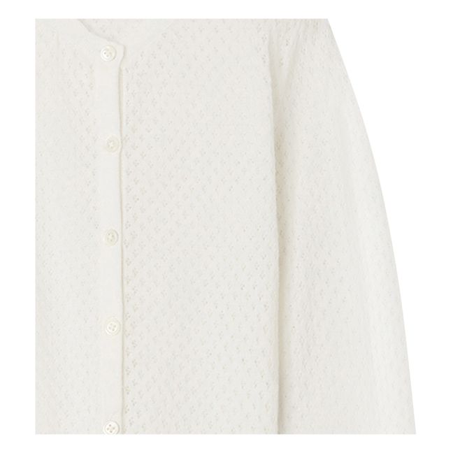 Clarisse Linen and Cotton Cardigan | Blanco