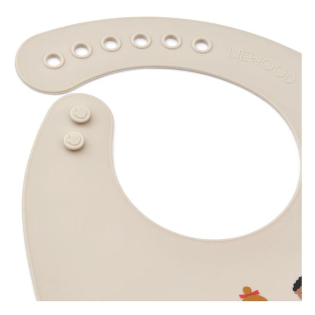 Bavoir Tilda en silicone - Set de 2 | Sandfarben