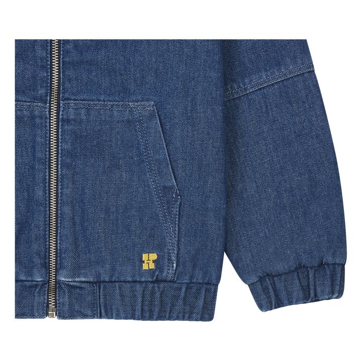 Stonewashed Denim Zip-Up Jacket | Blue- Product image n°1