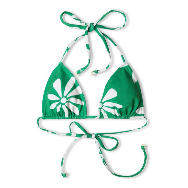 Top bikini reversibile a fiori | Verde