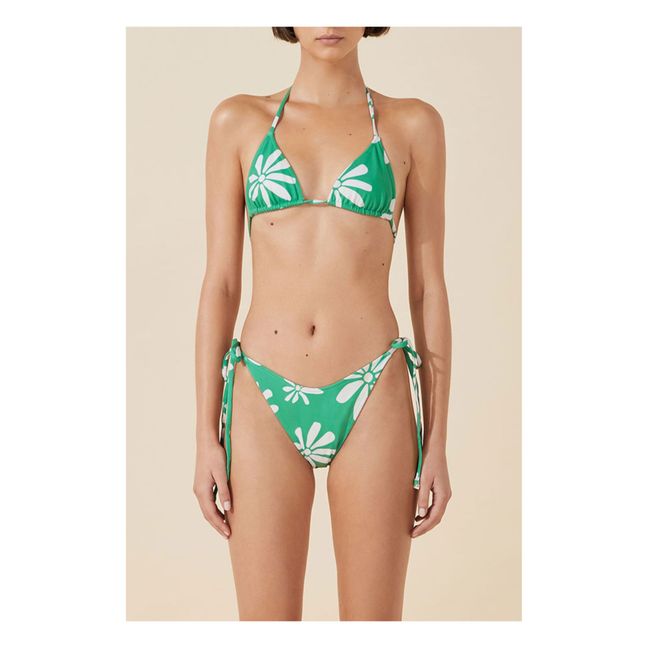 Slip bikini reversibile a fiori | Verde