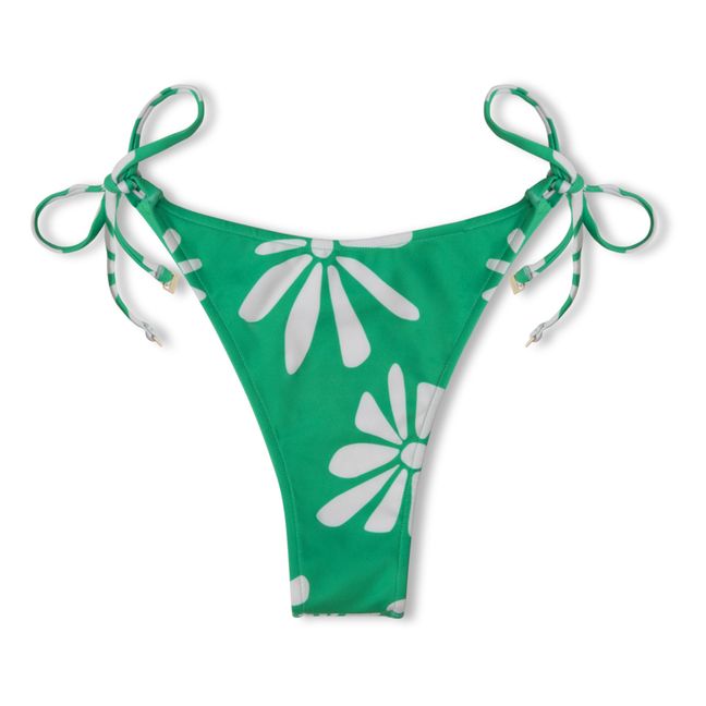 Slip bikini reversibile a fiori | Verde