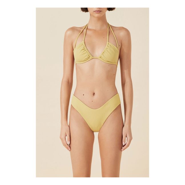 Top de bikini acanalado Citrus | Amarillo