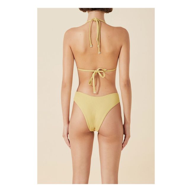 Top de bikini acanalado Citrus | Amarillo