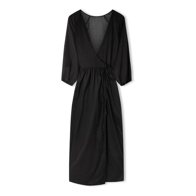 Organic Cotton Wrap Dress | Negro