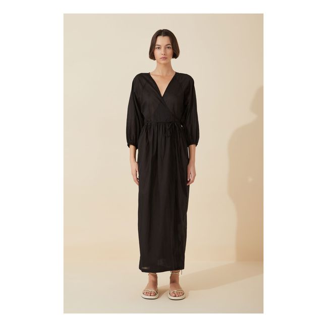 Organic Cotton Wrap Dress | Negro