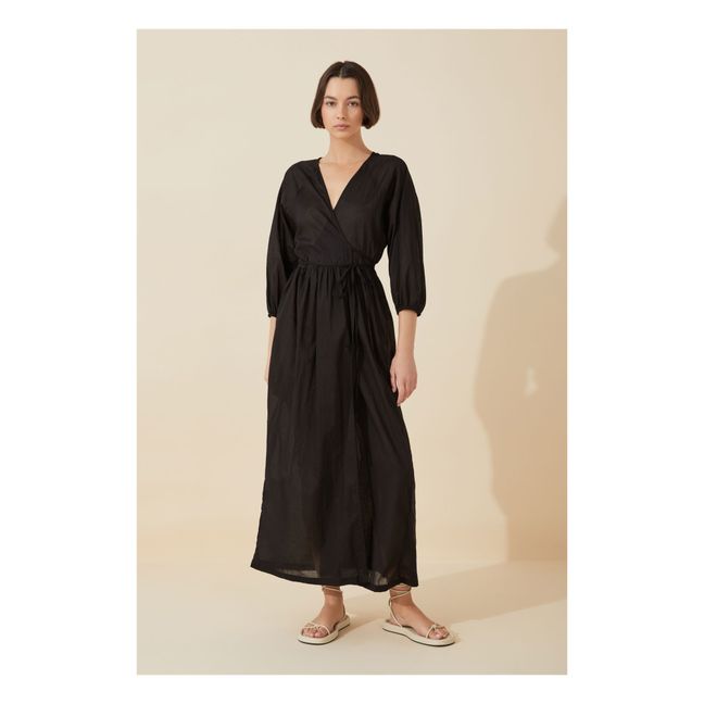 Organic Cotton Wrap Dress | Negro