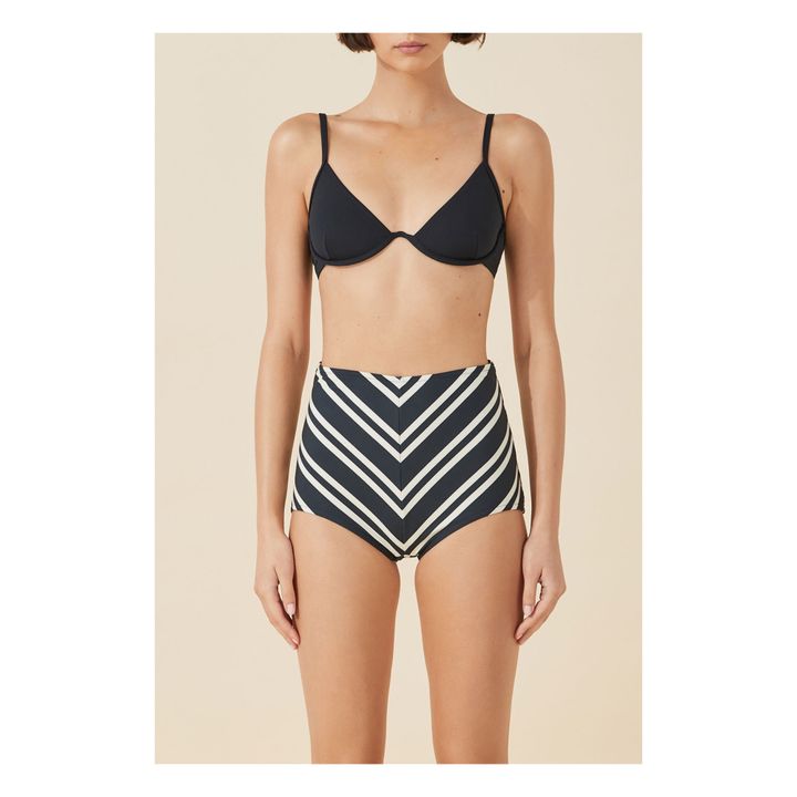 Top Bikini Balconette a Righe | Nero- Immagine del prodotto n°1