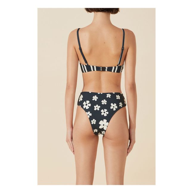 Top Bikini Balconette a Righe | Nero