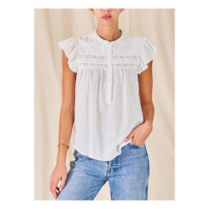 Tali Embroidered Top | Bianco- Immagine del prodotto n°1