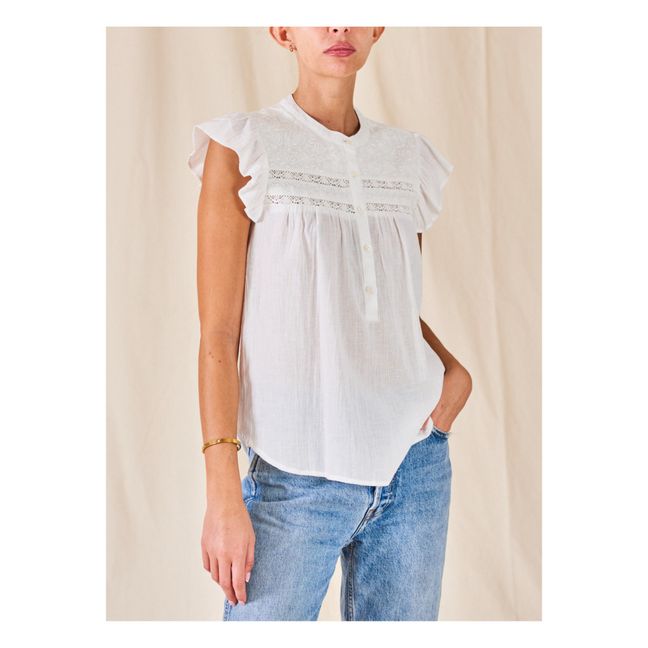 Tali Embroidered Top | Blanco