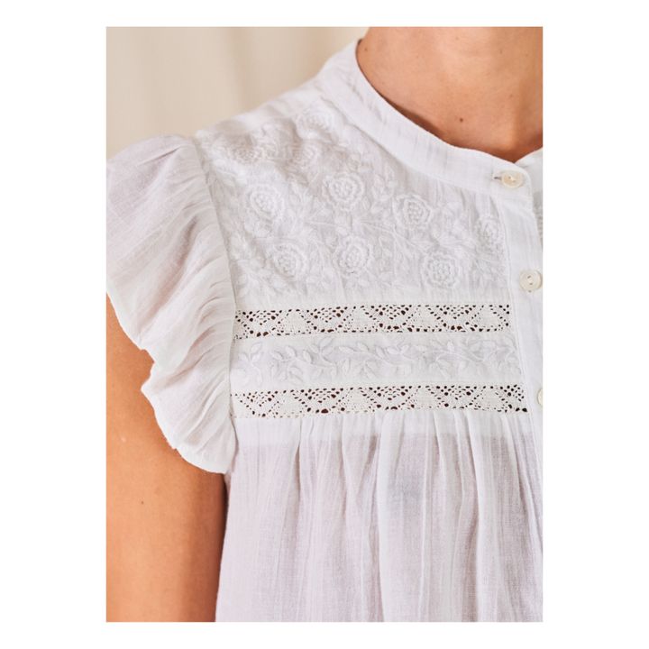 Tali Embroidered Top | Bianco- Immagine del prodotto n°3