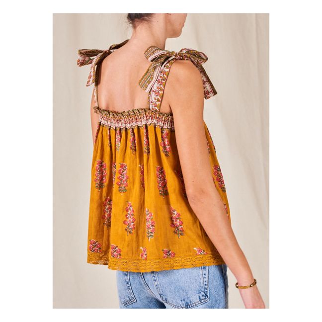 Cami Flori Top | Giallo senape