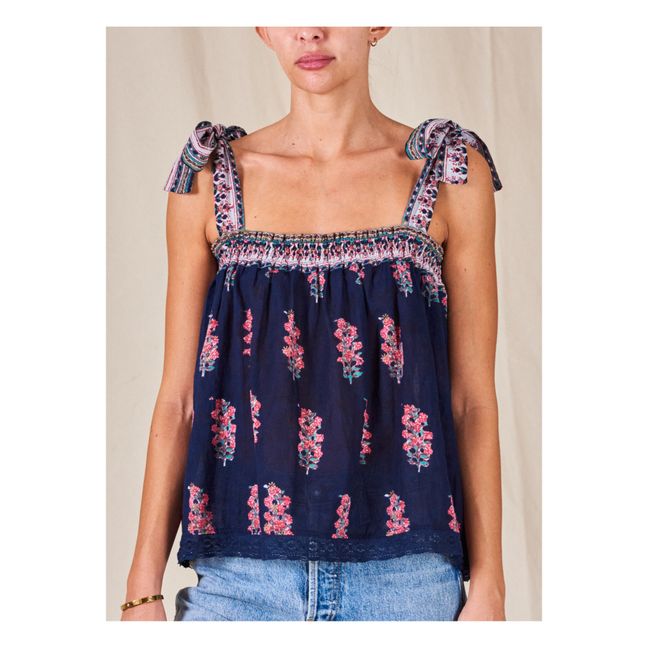 Cami Flori Top | Indigo blue