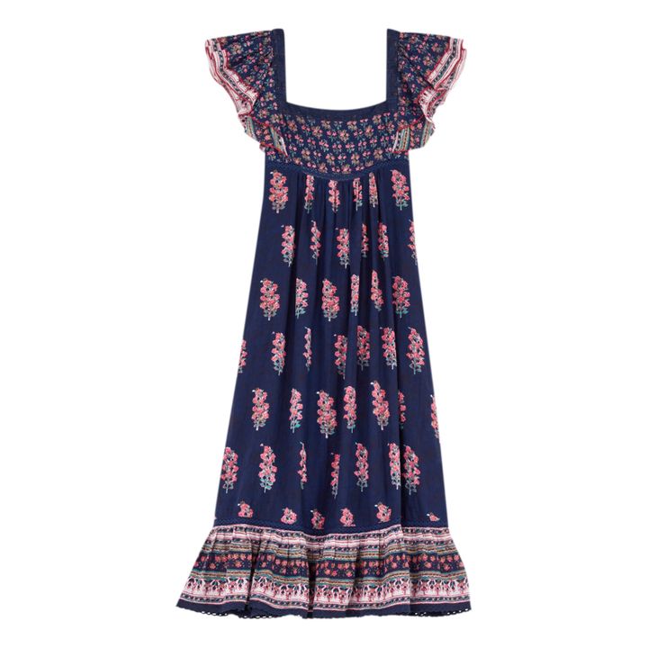 Flori Midi Dress | Blu  indaco- Immagine del prodotto n°0