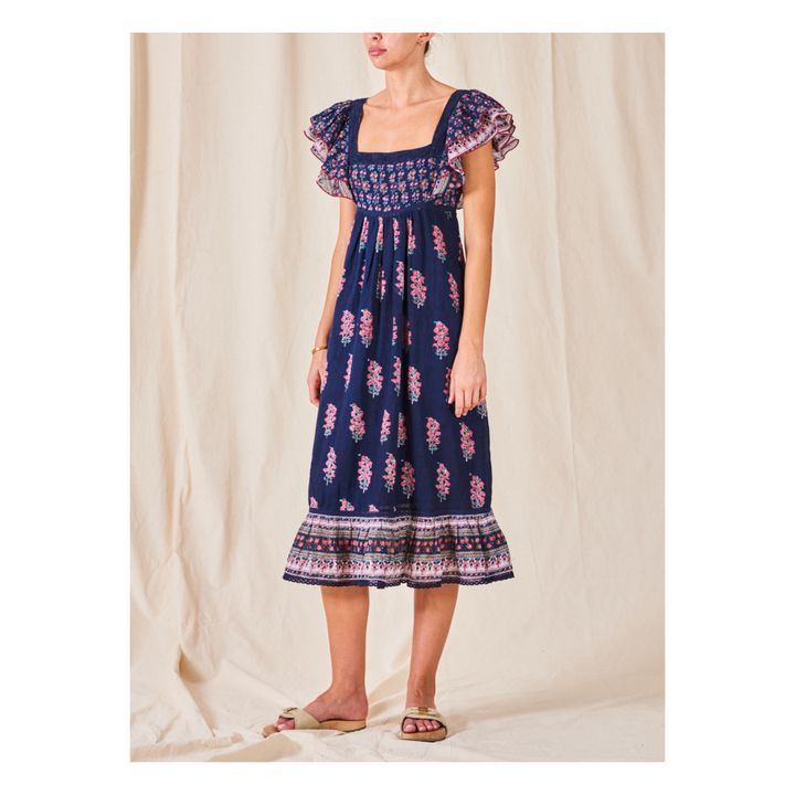Flori Midi Dress | Blu  indaco- Immagine del prodotto n°1