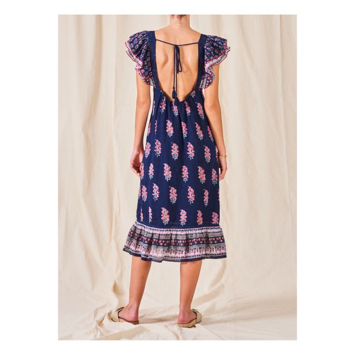 Flori Midi Dress | Blu  indaco- Immagine del prodotto n°3