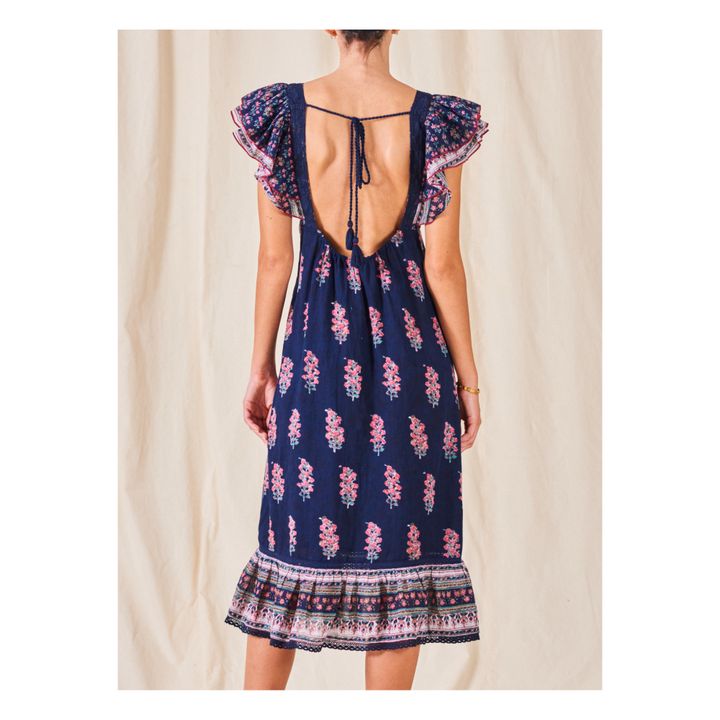 Flori Midi Dress | Blu  indaco- Immagine del prodotto n°4