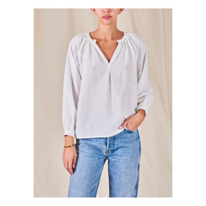 Albi Embroidered Blouse | Bianco- Immagine del prodotto n°1