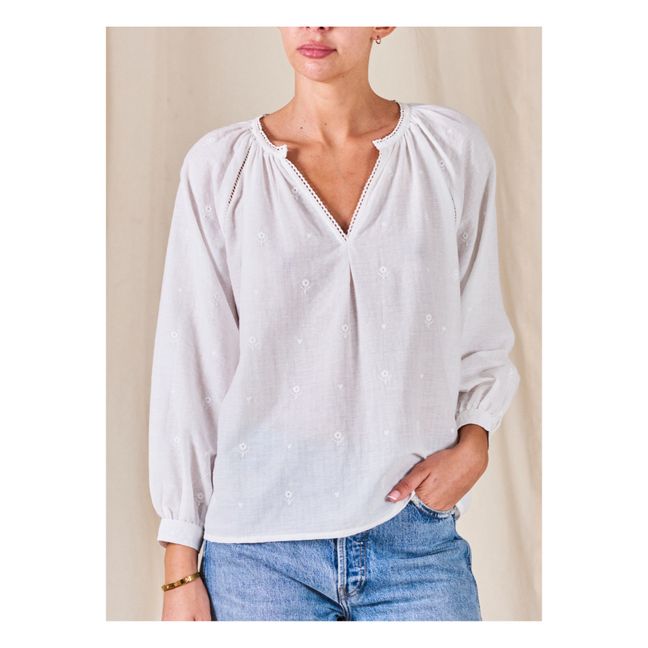 Albi Embroidered Blouse | Blanco
