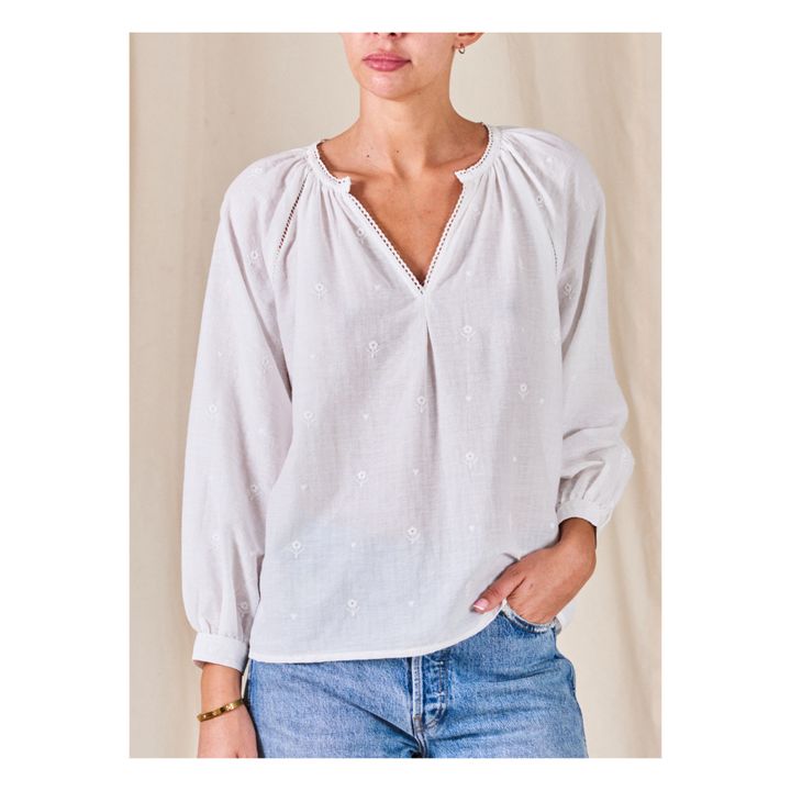 Albi Embroidered Blouse | Bianco- Immagine del prodotto n°2
