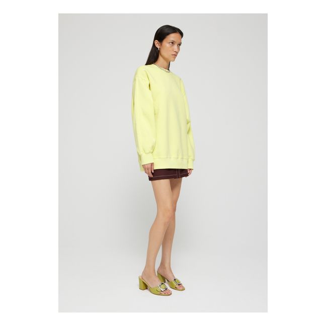 Oversized Organic Cotton Sweatshirt | Lemon yellow