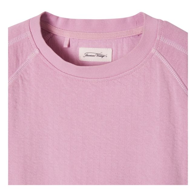 Unifarbenes Sweatshirt mit Rundhalsausschnitt | Rosa