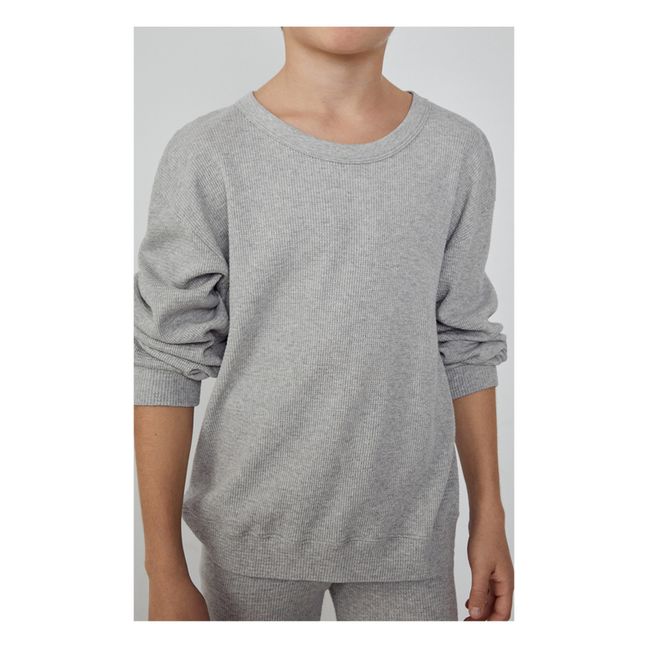 T-shirt Boule Manches Longues | Gris chiné