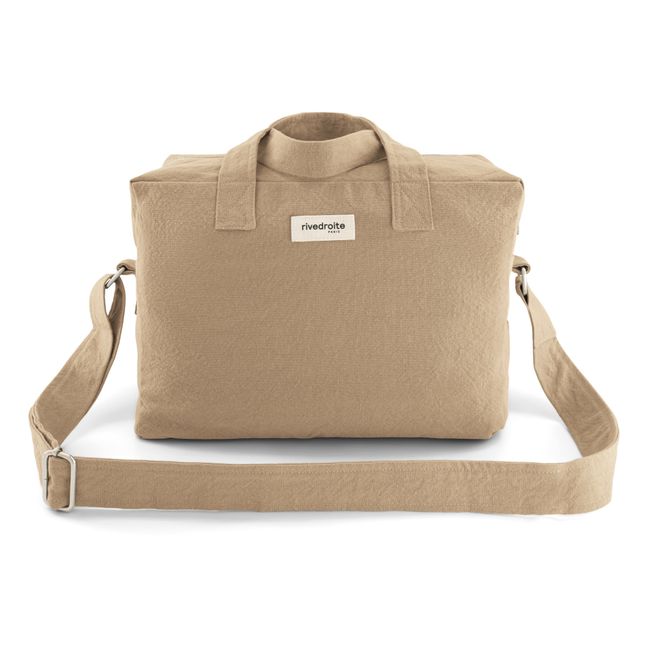Sauval Recycled Cotton Overnight Bag | Nude beige