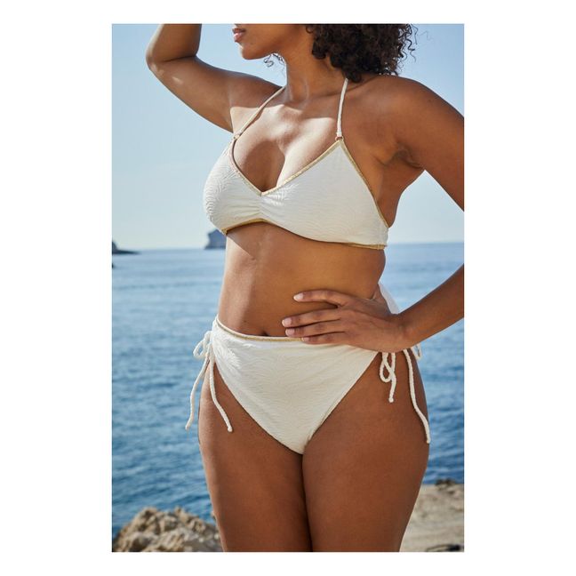 Braguita de bikini de cintura alta Mona Cebra | Blanco