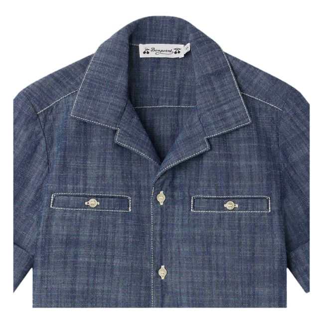 Cyrano Chambray Short Sleeved Shirt | Azul