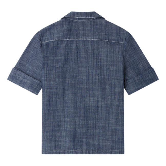 Cyrano Chambray Short Sleeved Shirt | Azul
