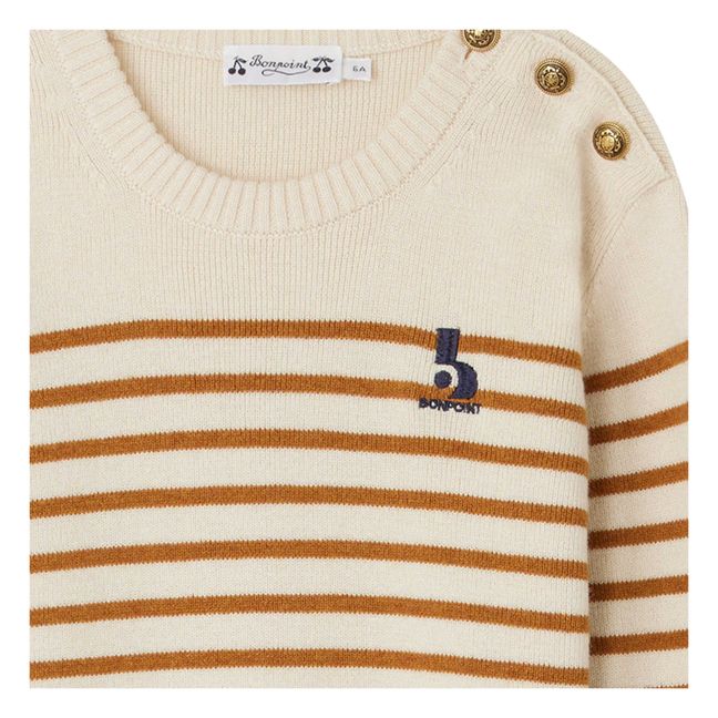 Crofton Wool and Cotton Striped Sweater | Caramello