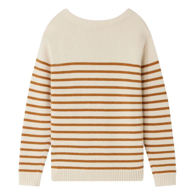 Pull Laine et Coton Rayé Crofton | Caramel