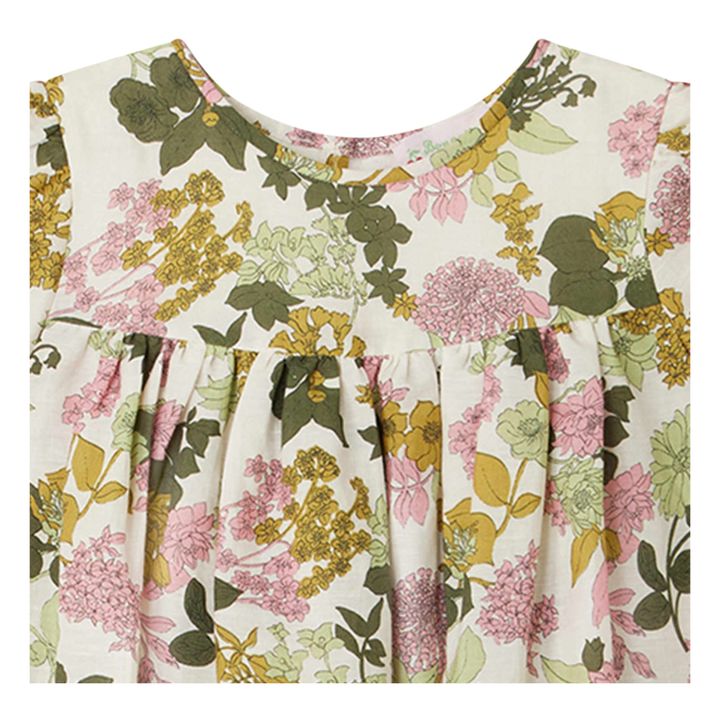 Bonpoint Robe Lin Fleurie Arletty Ecru Smallable