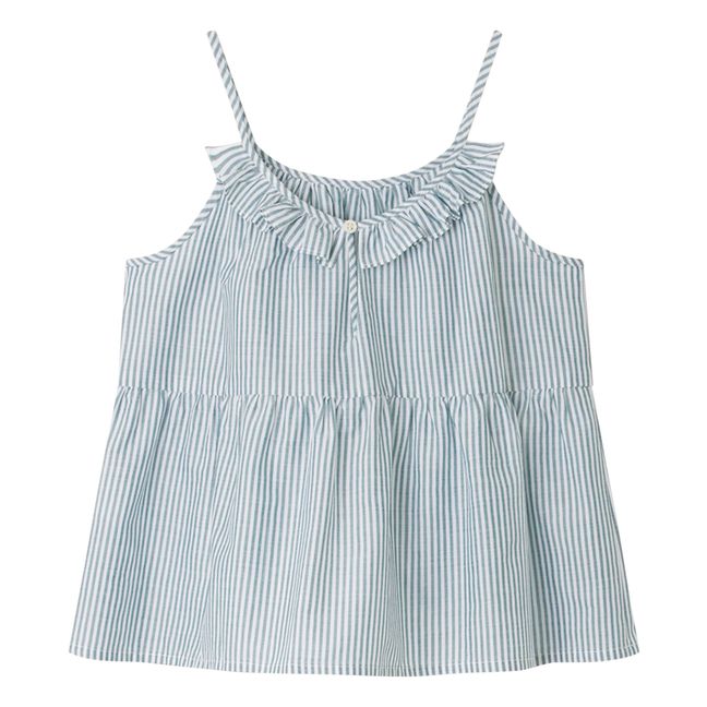 Nini Striped Strappy Top | Ecru