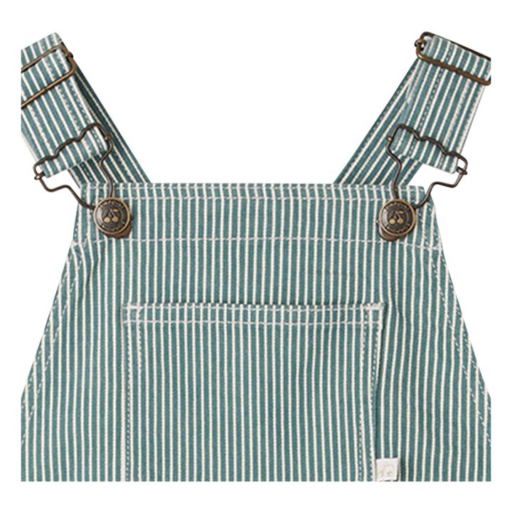 Saga Striped Denim Dungarees | Ecru- Immagine del prodotto n°1