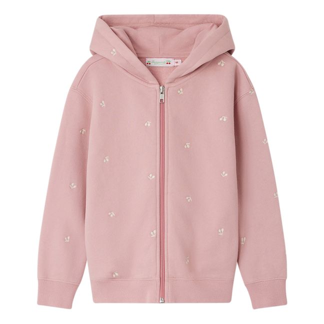 Talent Embroidered Zip-Up Hoodie | Rosa antico
