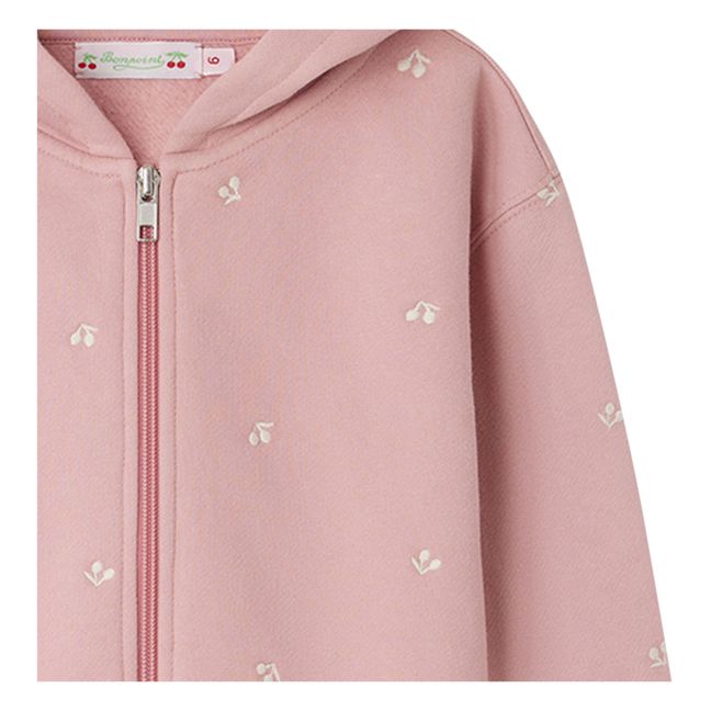 Talent Embroidered Zip-Up Hoodie | Dusty Pink