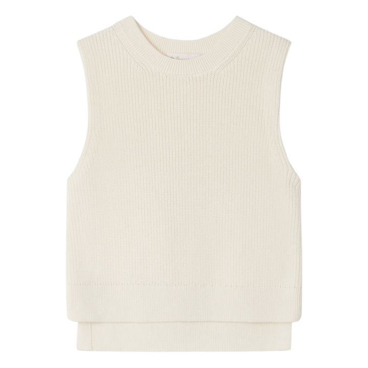 Chan Sleeveless Cotton and Cashmere Sweater | Seidenfarben- Produktbild Nr. 0