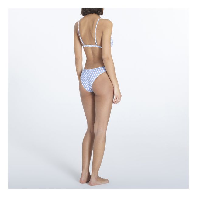 Parte de abajo de bikini estampado a rayas Aloha Etta | Azul Cielo