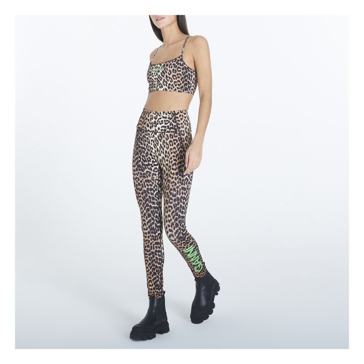 Ganni - Recycled Material Printed Active Sports Bra - Leopard