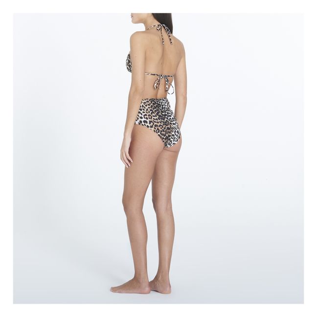 Braguita de bikini de tiro alto con estampado de leopardo hecho de materiales reciclados | Leopardo